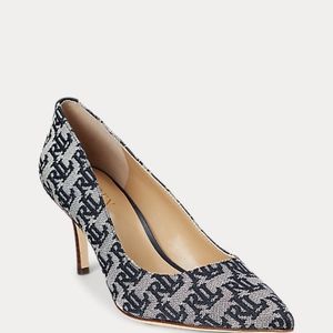 Lauren Ralph Lauren Lanette Monogram Jacquard Pump new